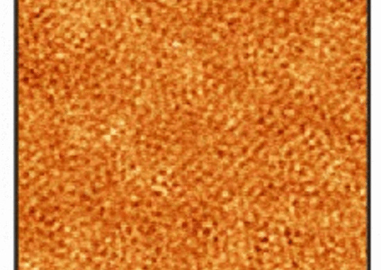 Representative quasiparticle interference pattern of the surface of Bi2Te3, revealing standing electronic wave patterns in a field of view of 70nm x 70nm.